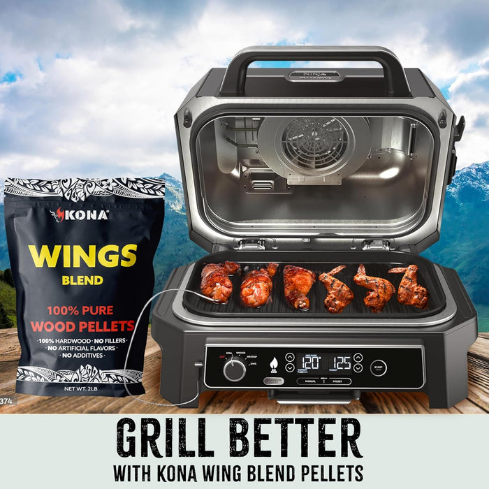 Kona Wings Blend Smoker Pellets, Intended for Ninja Woodfire Outdoor Grill, 2 lb Resealable Bag