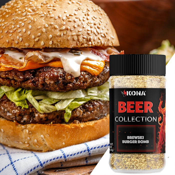 Kona Grilling Spices Gift Set For Men - Beer Flavored Herb, Spice and Seasoning Collection For Wings, Burgers, Ribs