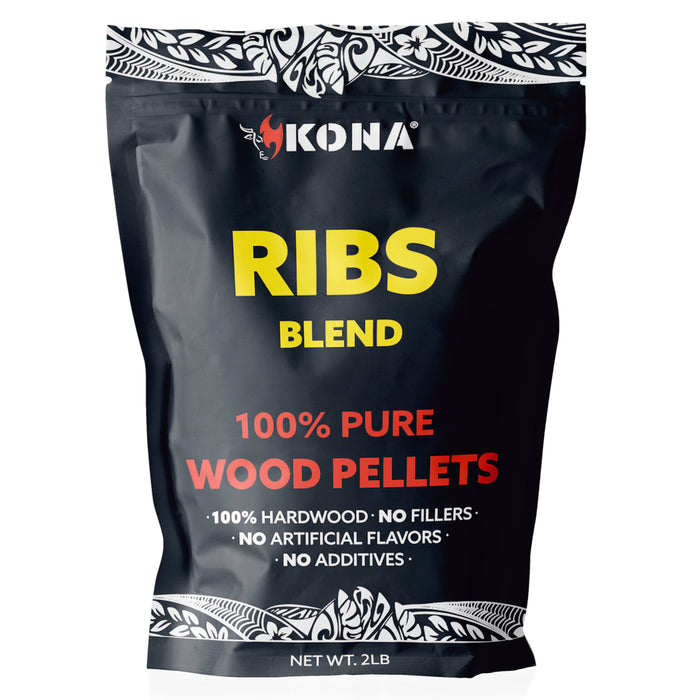 Kona Ribs Blend Smoker Pellets, Intended for Ninja Woodfire Outdoor Grill, 2 lb Resealable Bag