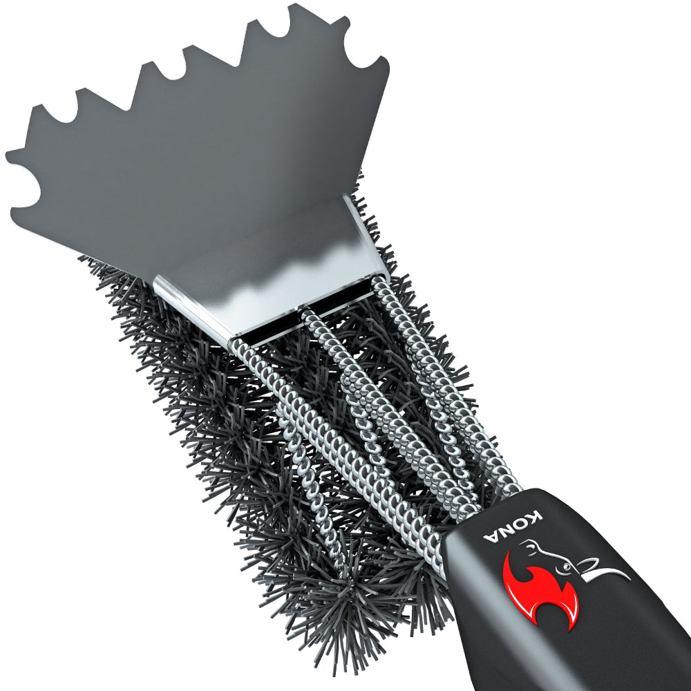 Kona 360/Clean Grill Brush - Powerful 30-Second Grill Cleaner - The World's  Best Grill Brush, Bristle | Free of Brass Wire & Safe BBQ Grill Brush, BBQ