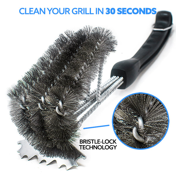 Kona 360 Clean BBQ Grill Brush, Bristle Lock With Long Reach 18