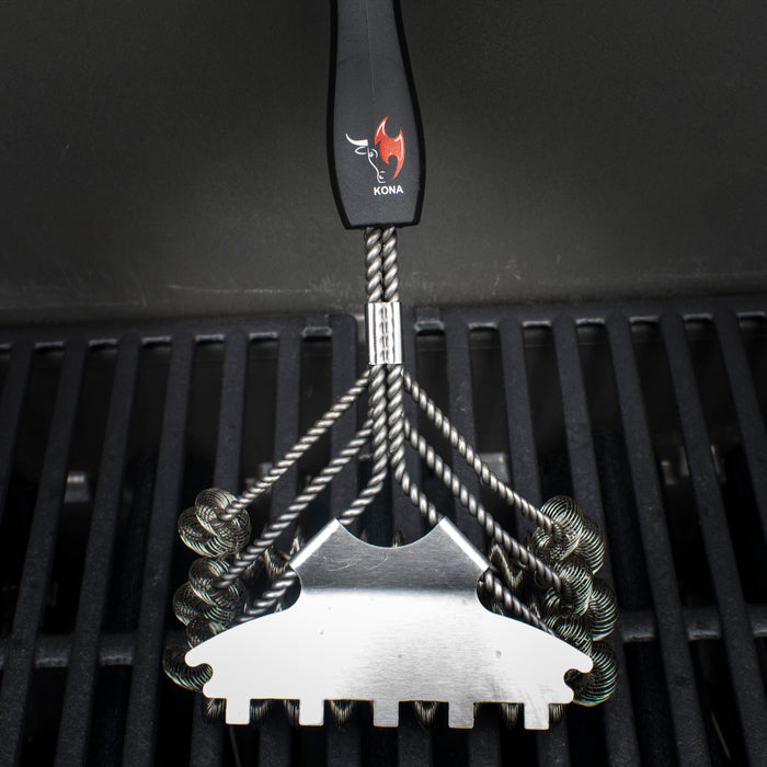 Kona 360 Clean Grill Brush - Stainless Steel Bristle Lock & 18