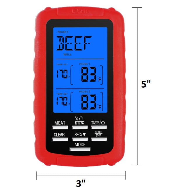 Digital Meat Thermometer With Dual Probes -Black