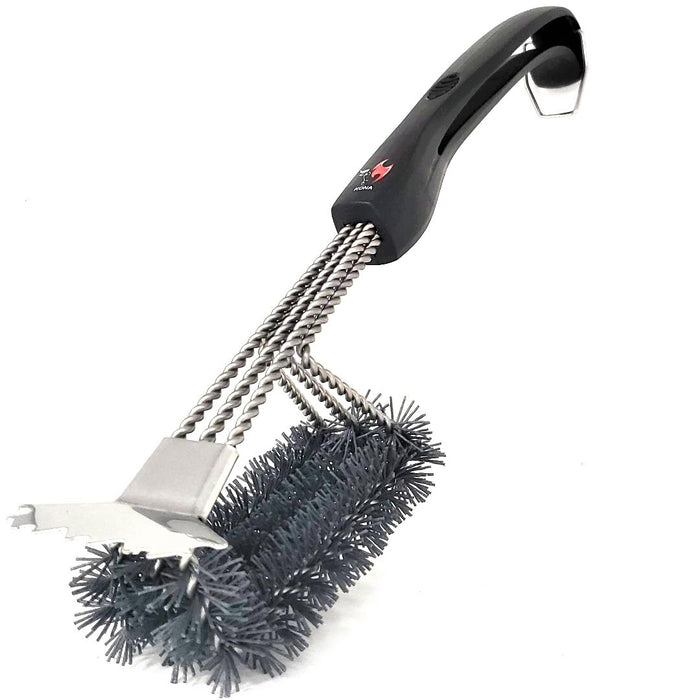 360° stainless steel BBQ grill cleaning brush by Kona 