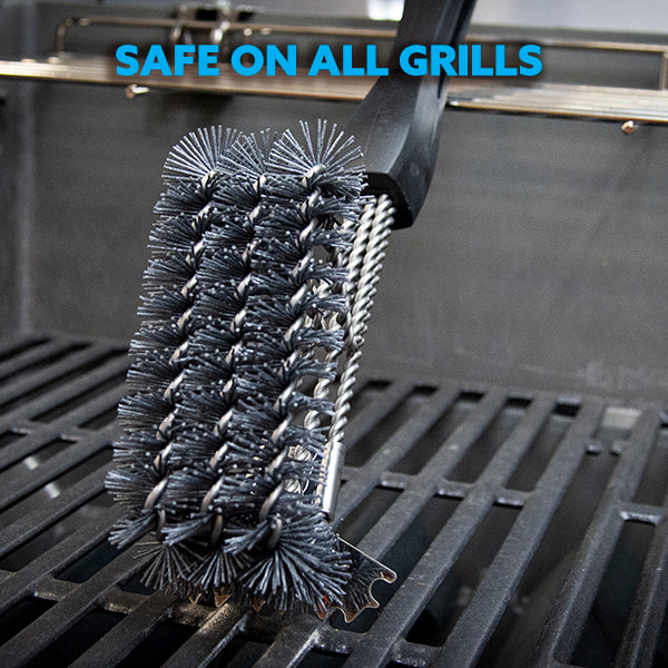 KONA Safe/Clean Bristle-Free Grill Brush WITH Speed/Scrape Scraper - 18  Stainless Steel, 1 - City Market